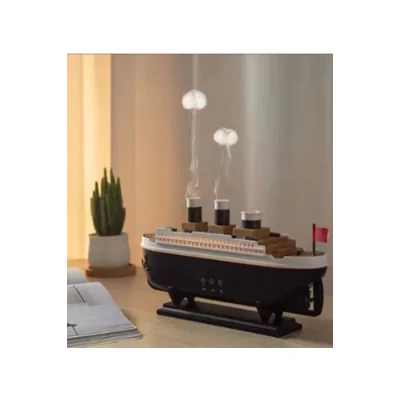 BUĞZ Titanic Gemi Hava Nemlendirici Işıklı Fonksiyonlu Buhar Makinesi Kumandalı