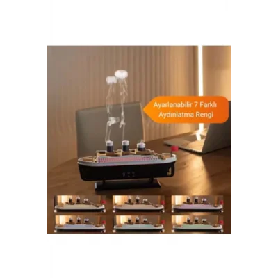 BUĞZ Titanic Gemi Hava Nemlendirici Işıklı Fonksiyonlu Buhar Makinesi Kumandalı - Lisinya