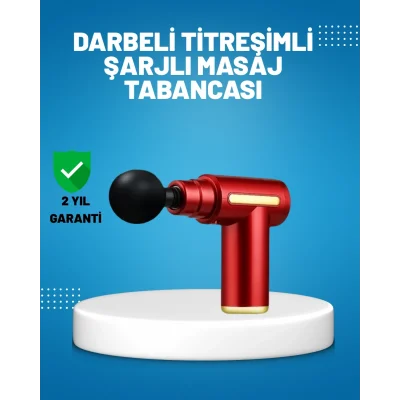 BUĞZ Titreşimli Masaj Tabancası 4 Başlıklı 6 Hız Ayarlı Kas Rahatlatıcı