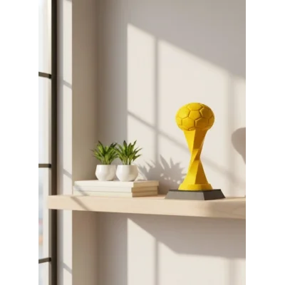 BUĞZ Toplu Kupa Sarı 21cm Dekoratif Ödül Tasarım Biblo