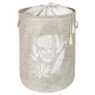 BUĞZ Torbalı ve Kulplu Püskül Detaylı Düzenleyici Çok Amaçlı Organizer Keçe Sepet -03631 ( BUĞZ )