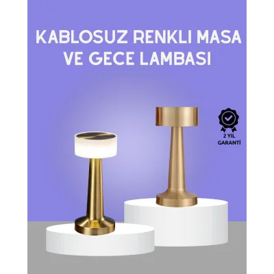 BUĞZ Touch Gece Lambası – Dokunmatik Kontrol, Kablosuz Kullanım, Metal Gövde