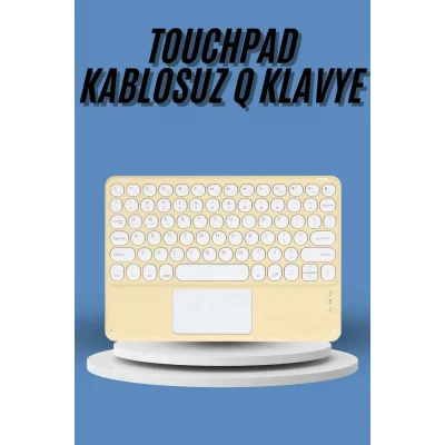  Touchpad Tüm Cihazlara Uyumlu Bluetooth Klavye Touchpad Slim Kablosuz Wifi Q Klavye