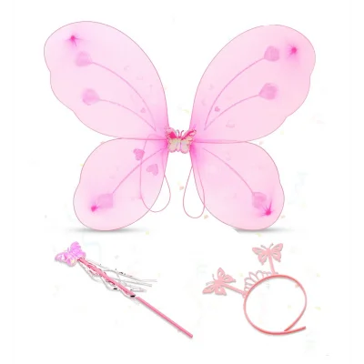 BUĞZ Toz Pembe Kelebek Kanadı Tacı ve Sopası