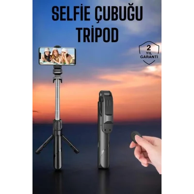 BUĞZ Tripod Kablosuz Bluetooth Bağlantılı Selfie Çubuğu 360 Derece Dönebilen - BUĞZ