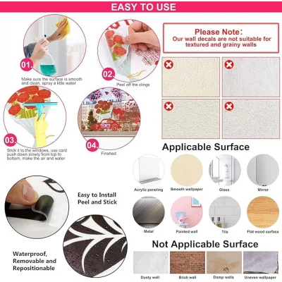 BUĞZ Tropikal Bitkiler Duvar Stickerı Model A