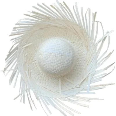  Tropikal Parti Beyaz Hasır Hawaii Şapkası