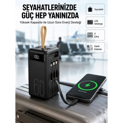 BUĞZ Tüm Cihazlara Uyumlu Çoklu Çıkışlı Powerbank Yeni Nesil