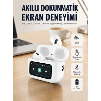 BUĞZ Tüm Telefonlarla Uyumlu ANC Özellikli Dokunmatik Bluetooth Kulaklık Yeni Nesil