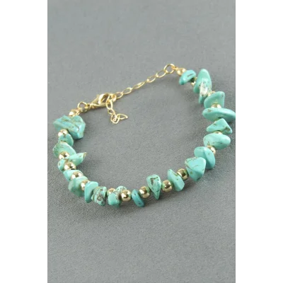 BUĞZ Turkuaz Kırık Doğaltaş Bileklik