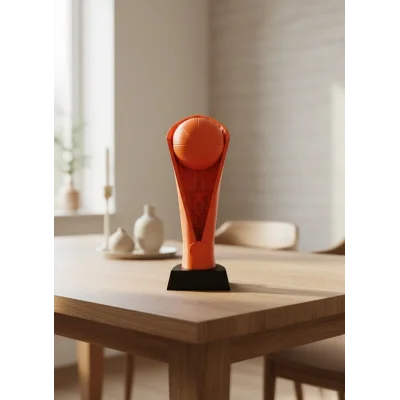 BUĞZ Turuncu Kupa 23cm Basketbol Temalı Dekoratif Ödül Biblosu