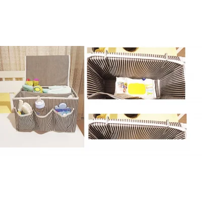 BUĞZ Tutturma Aparatlı Bebek Beşik Başucu Düzenleyici Kapaklı 5 Bölmeli Organizer