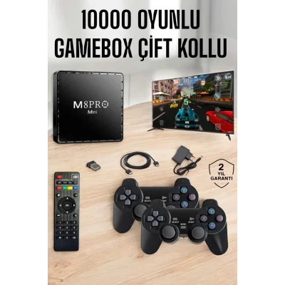  TV Box Çift Oyun Kollu 10000 Oyunlu Atari