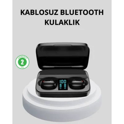 BUĞZ TWS Bluetooth Kulaklık 1800mAh Şarj Kutulu Dijital Ekranlı