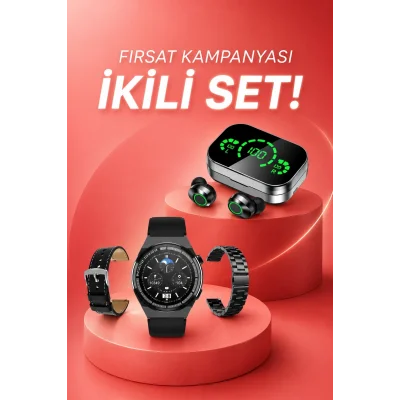 BUĞZ TWS Bluetooth Kulaklık ve Akıllı Saat Uyku Takibi Nabız Ölçer Uzun Pil Ömrü