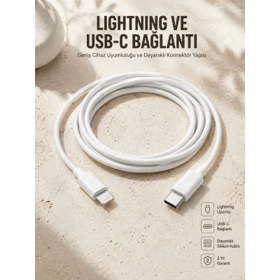 BUĞZ Type-C Ligtning 30W İOS Şarj Kablosu Hızlı Şarj Kablosu