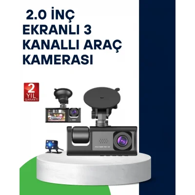 BUĞZ Üç Kameralı Araç Kamerası Full HD Gece Görüş  G-Sensör