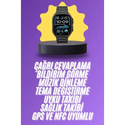 BUĞZ Ultra 3 Kordonlu Amoled Ekran Akıllı Saat Çok Fonksiyonlu Uyku ve Sağlık Takibi - Lisinya