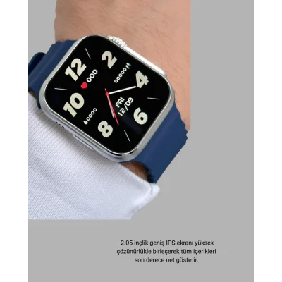 BUĞZ Ultra Akıllı Saat 2.05 İnç Büyük Ekran Bluetooth Aramalı IP67 - Lisinya