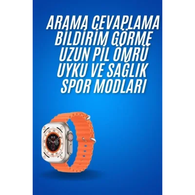  Ultra Akıllı Saat 49 Mm Çift Kordonlu Arama Cevaplama Bluetooth Bağlantılı