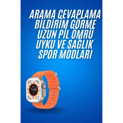 BUĞZ Ultra Akıllı Saat 49 Mm Çift Kordonlu Arama Cevaplama Bluetooth Bağlantılı - BUĞZ