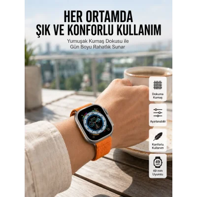 BUĞZ Ultra Max Kordon Kilitli Akıllı Saat Amoled Ekran Titreşimli Çağrı Cevaplayabilen