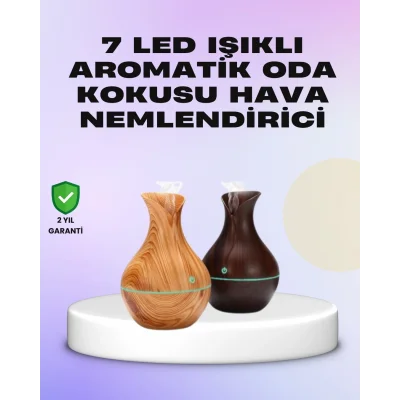  Ultrasonik Ahşap Desenli 130ml Aromaterapi Difüzör ve Hava Nemlendirici