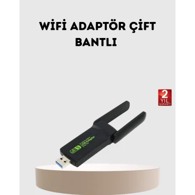 BUĞZ Ultratekno Dual Band WiFi Adaptör – 1200 Mbps, USB 3.0, Çift Antenli, Geniş Kapsama Alanı ve Yüksek Hız