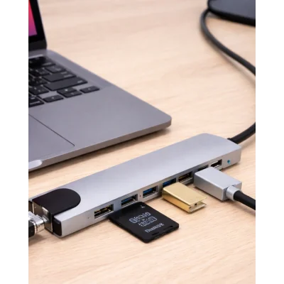 BUĞZ USB C Çoklu Port Adaptör HDMI USB Ethernet SD Kart Hub