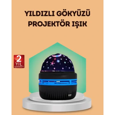 BUĞZ USB Galaxy Projektör Lamba – Romantik Atmosfer, Çocuk Odası, Parti ve Düğün Işığı