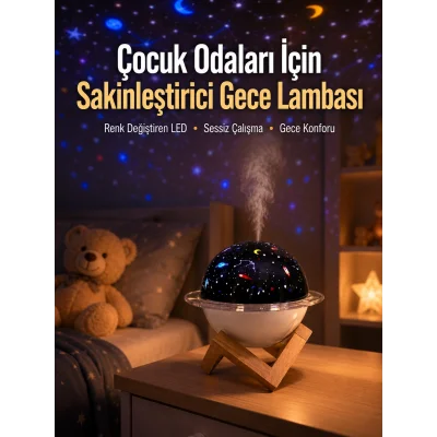 BUĞZ USB ile çalışan projektörlü aromaterapi nemlendirici masaüstü kullanım için uygun
