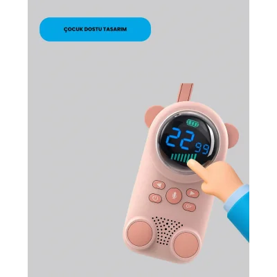 BUĞZ USB Şarjlı Çocuk Telsizi – Renkli Ekran, VOX Modu, Kompakt Tasarım - Lisinya