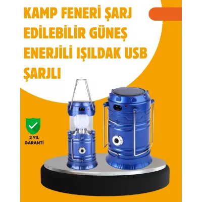  USB Şarjlı Çok Fonksiyonlu Kamp Feneri – Taşınabilir ve Dayanıklı