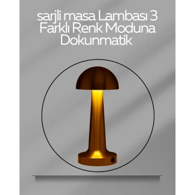 BUĞZ USB Şarjlı Dokunmatik LED Masa Lambası – 3 Renk Modu & Dimmer