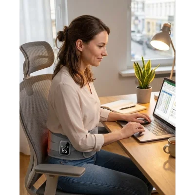 BUĞZ USB Şarjlı Isıtmalı Bel Masaj Kemeri 3 Farklı Masaj Modu