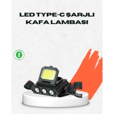 BUĞZ USB Şarjlı Kafa Feneri 800 Lumen Ayarlanabilir COB ve XPE LED