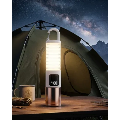 BUĞZ USB Şarjlı Kamp Feneri Çift Işık Kaynağı 500 Lümen Güç Ekranlı Taşınabilir LED Aydınlatma