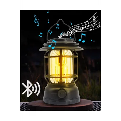 BUĞZ USB Şarjlı LED Kamp Lambası - Bluetooth Müzik Çalar, El Feneri ve Cep Telefonu Şarj Cihazı ( BUĞZ )