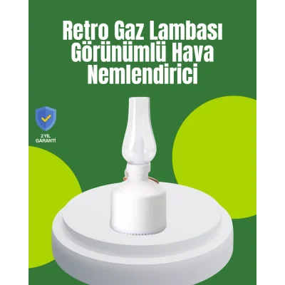 BUĞZ USB Şarjlı Retro Gaz Lambası Hava Nemlendirici Led Atmosfer Işıklı