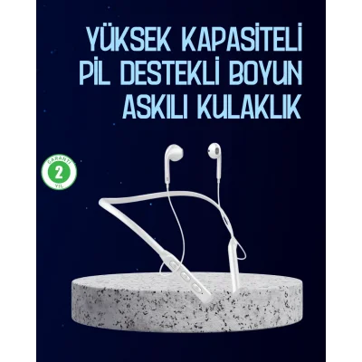 BUĞZ USB Şarjlı Uzun Ömürlü Boyun Askılı Bluetooth Kulaklık