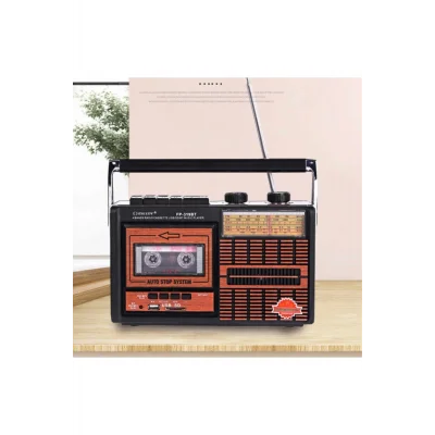 BUĞZ Usb ve fm radyo özellikli kahverengi kaset çalar 2 yıl garantili nostaljik radyo