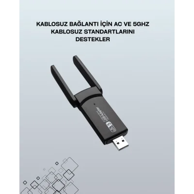 BUĞZ USB WiFi Adaptör – 1200 Mbps Hız - BUĞZ