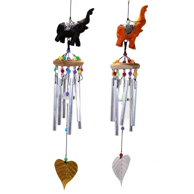 BUĞZ Üstü Ahşap Altı Metal Filli Rüzgar Çanı