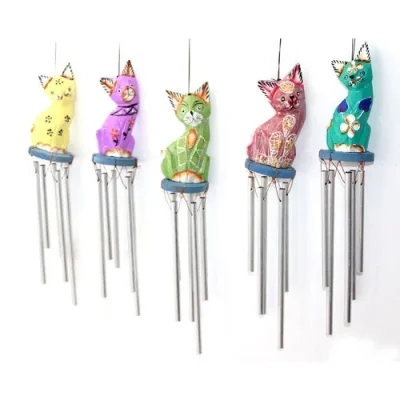  Üstü Ahşap Altı Metal Rüzgar Çanı