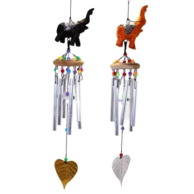 BUĞZ Üstü Ahşap Altı Metallı Filli Rüzgar Çanı 1/3