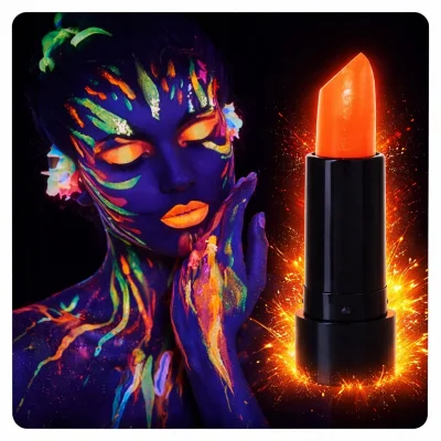 BUĞZ UV Neon Turuncu Ruj – Karanlıkta Parlayan Makyaj Boyası