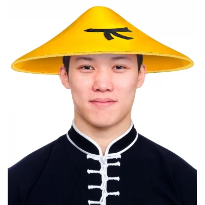  Uzak Doğu Asyalı Çin Japon Şapkası Sarı Renk