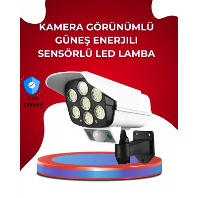 BUĞZ Uzaktan Kumandalı Güneş Enerjili LED Güvenlik Lambası Kamera Tipi Hareket Sensörlü