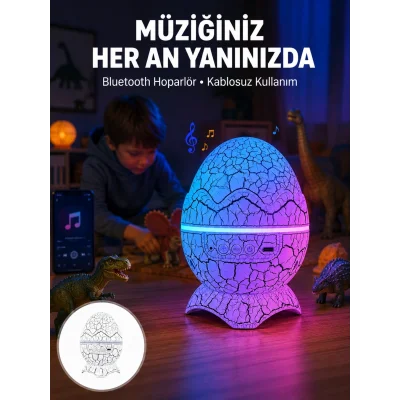 BUĞZ Uzaktan Kumandalı, USB Girişli, Döner Projektör Lamba Yeni Nesil