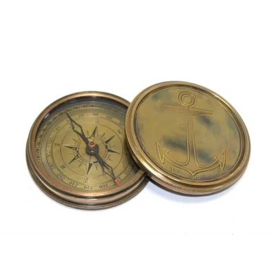 BUĞZ Üzeri Çapa İşlemeli Pirinç Kullanışlı Pusula 7221a